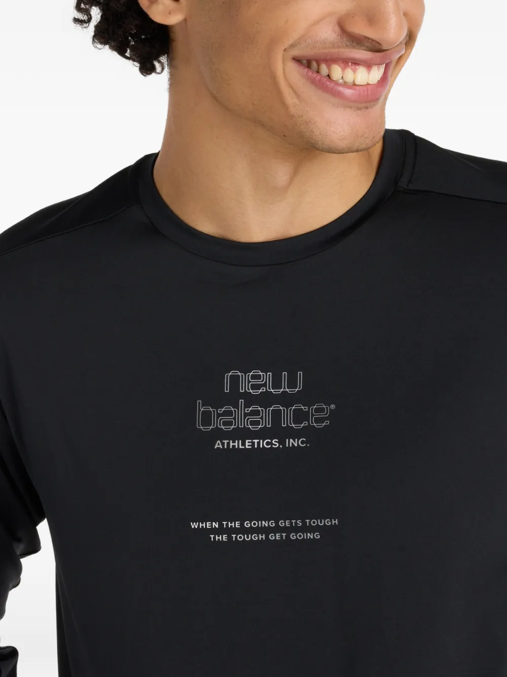 New Balance Reflecterend T-shirt met lange mouwen Zwart