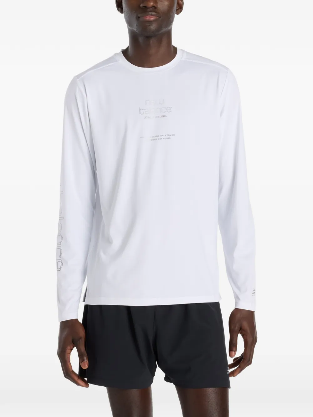 New Balance long sleeve reflective T-shirt - Bianco