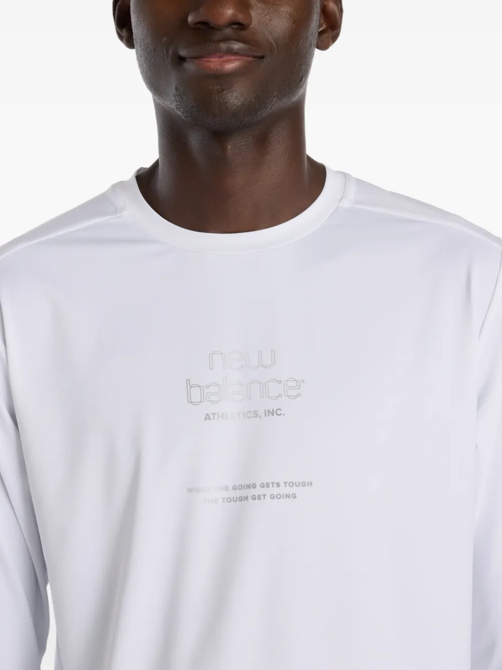 New Balance Reflecterend T-shirt met lange mouwen Wit