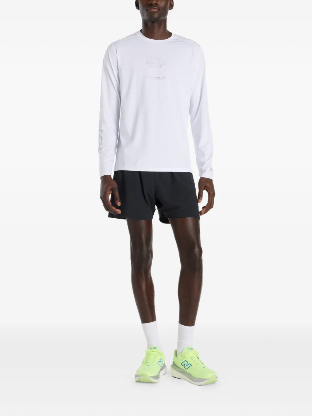New Balance Reflecterend T-shirt met lange mouwen Wit