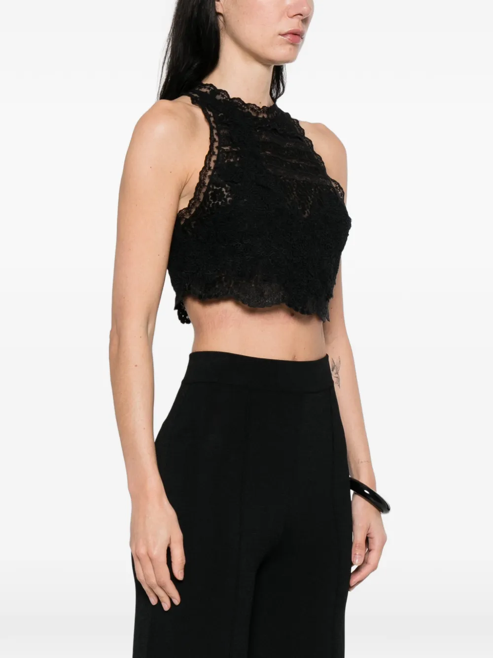 Ermanno Scervino Tanktop met borduurwerk Zwart