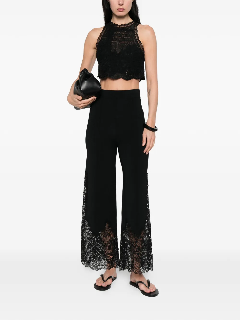 Ermanno Scervino Broek met kant Zwart