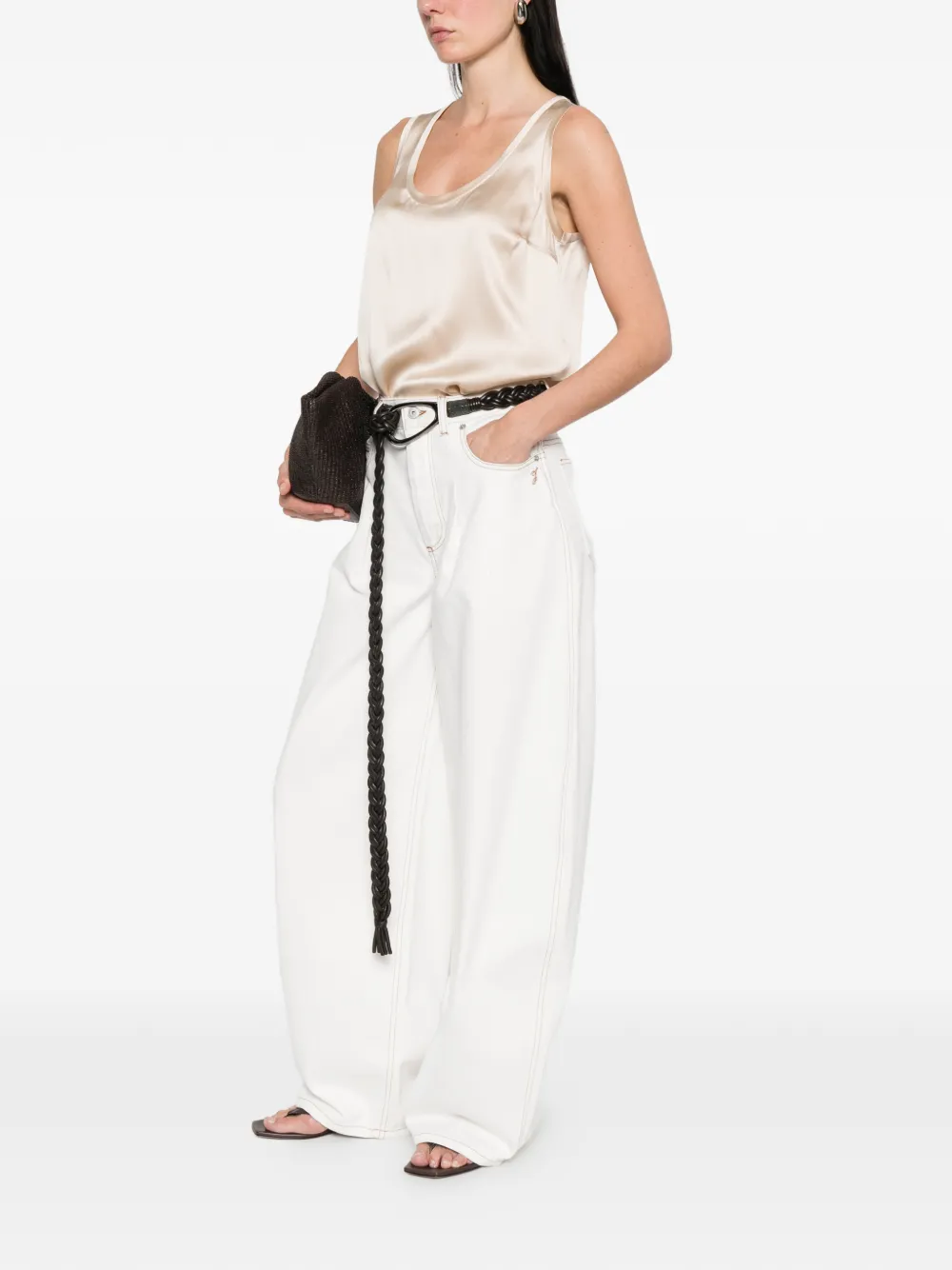 Brunello Cucinelli scoop-neck top - Toni neutri