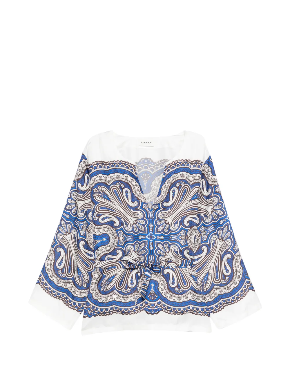 P.A.R.O.S.H. Skindy paisley tie-waist blouse - Bianco