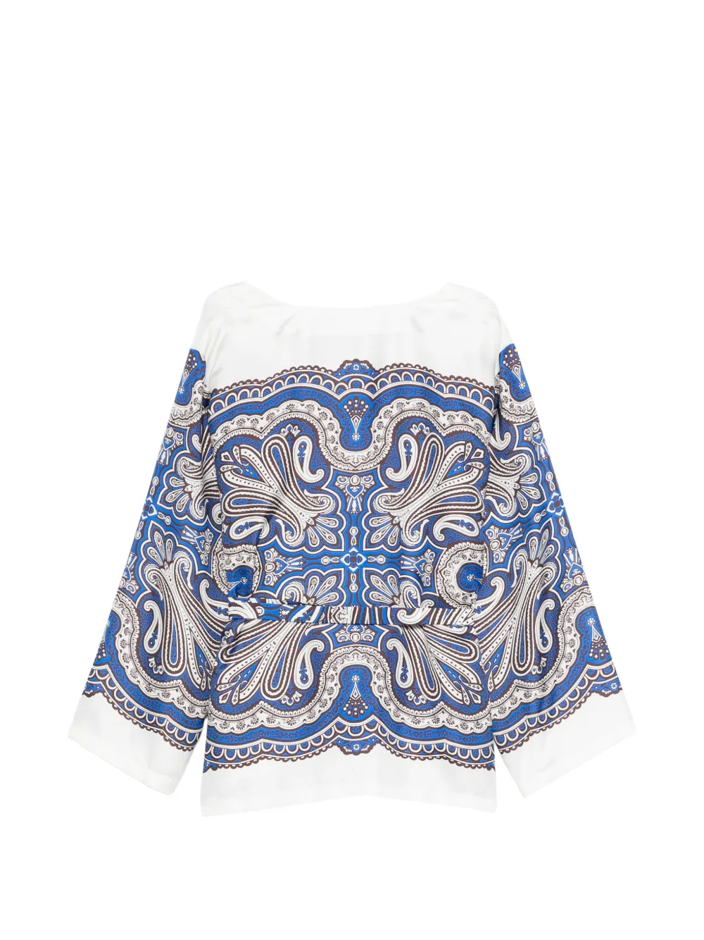 P.A.R.O.S.H. Skindy blouse met paisley-print en gestrikte taille Wit