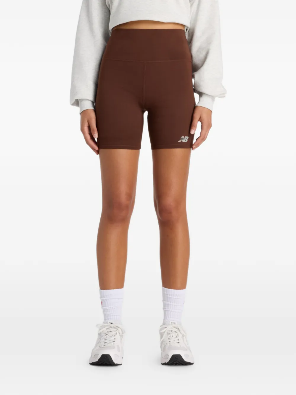 New Balance high rise shorts - Marrone