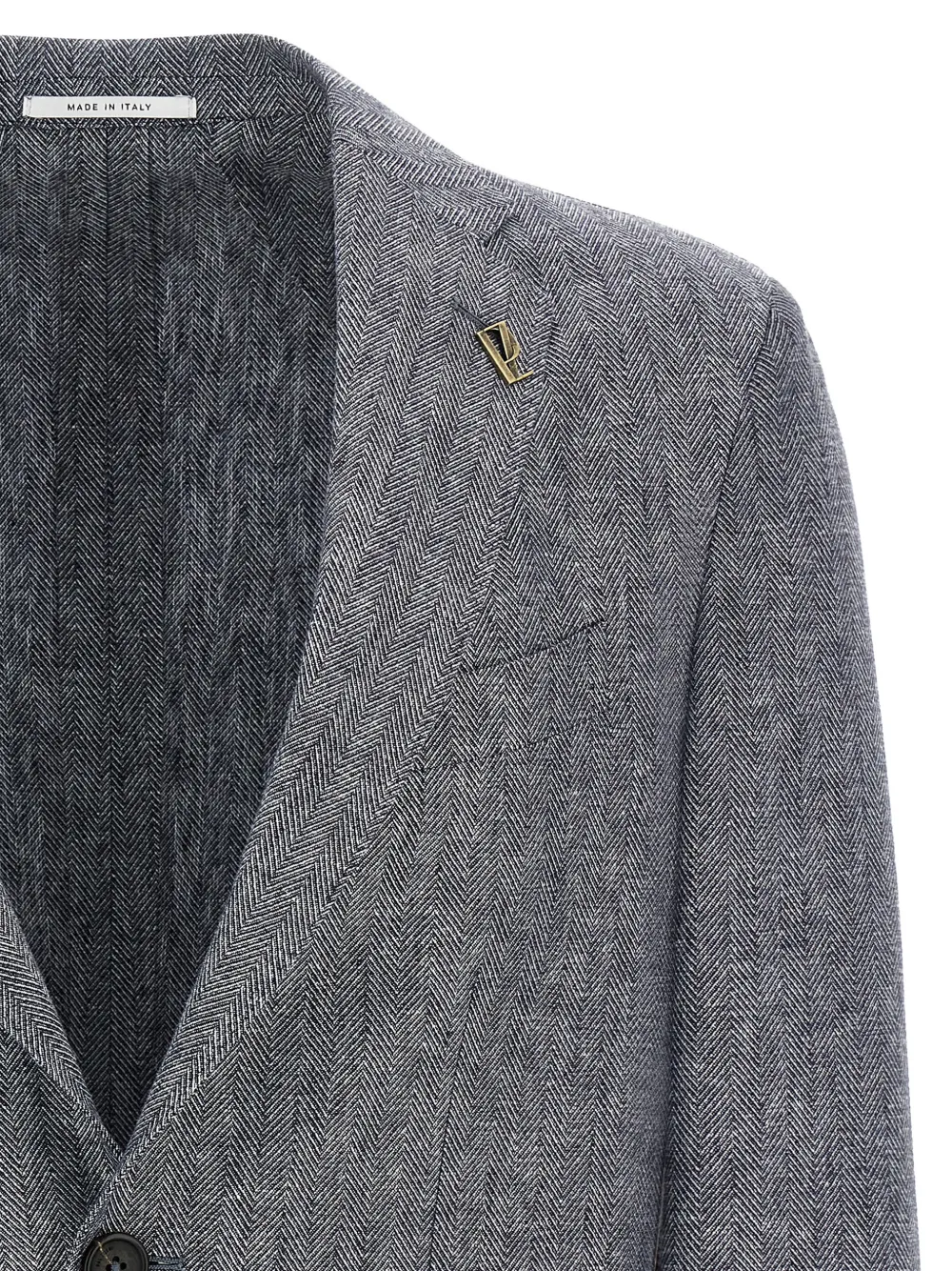Chevron-Pattern Single-Breasted Blazer