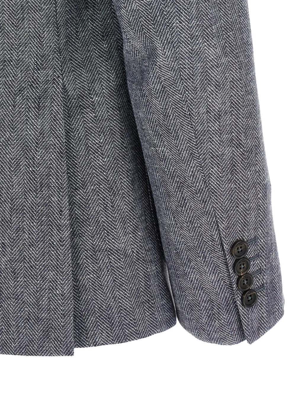 Chevron-Pattern Single-Breasted Blazer