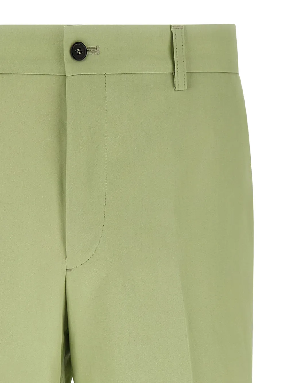  Prada Stretched Pleat Poplin Trousers - Green 