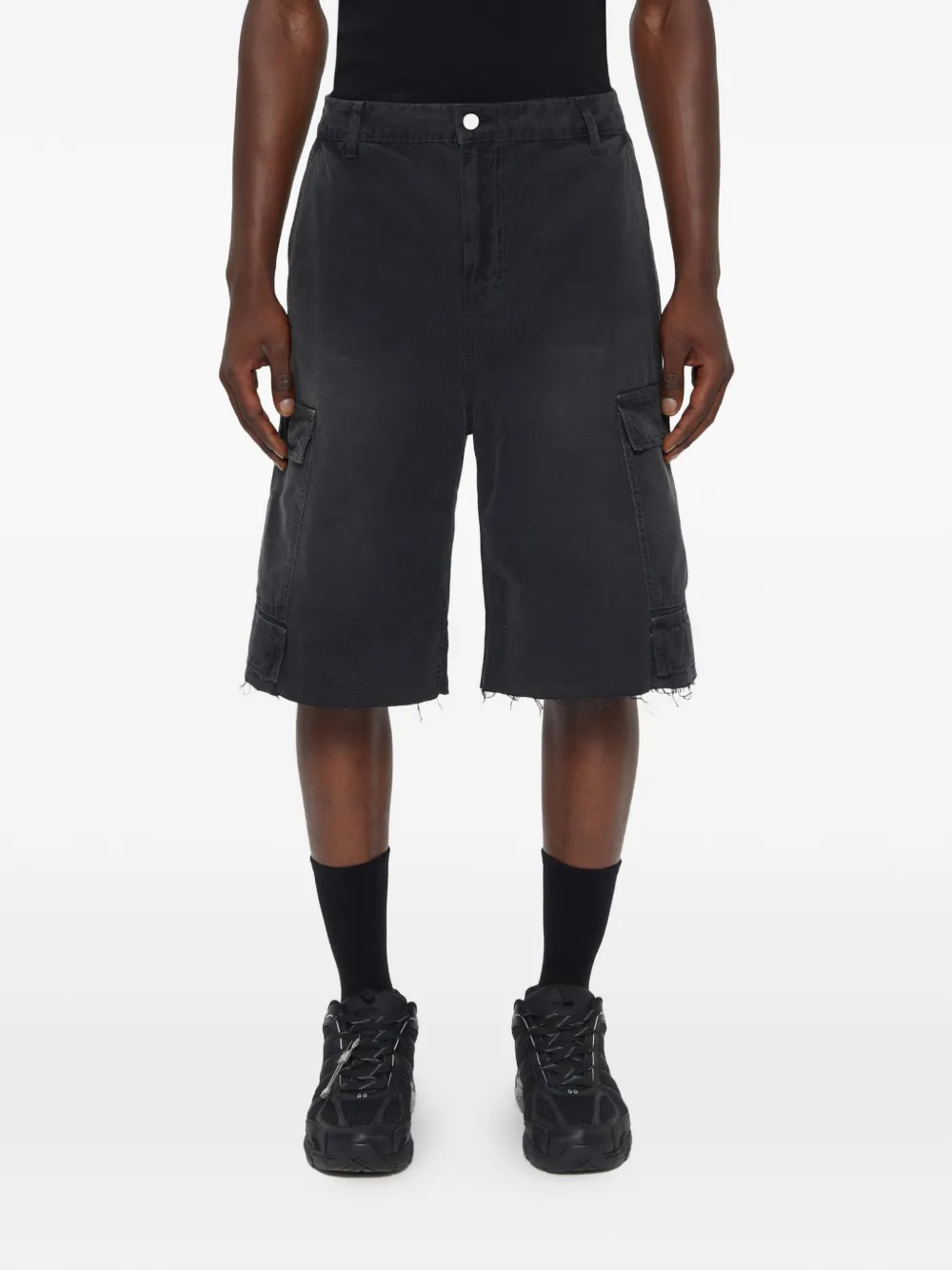 44 LABEL GROUP frayed-hem shorts - Nero