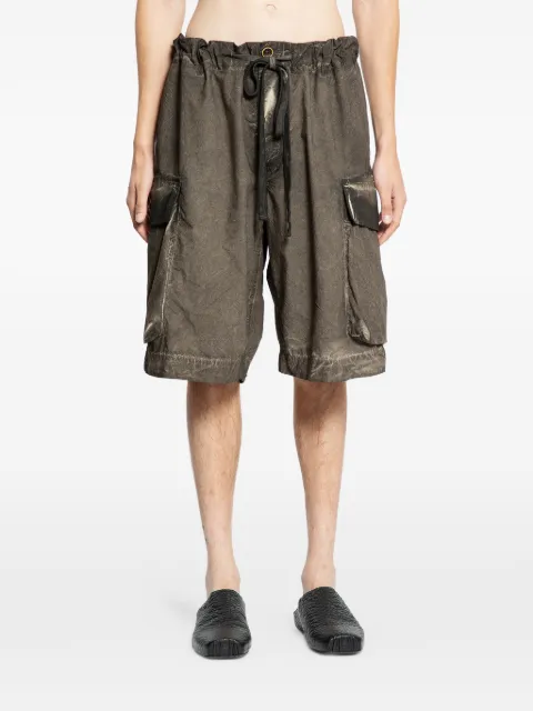 Uma Wang short cargo à effet délavé