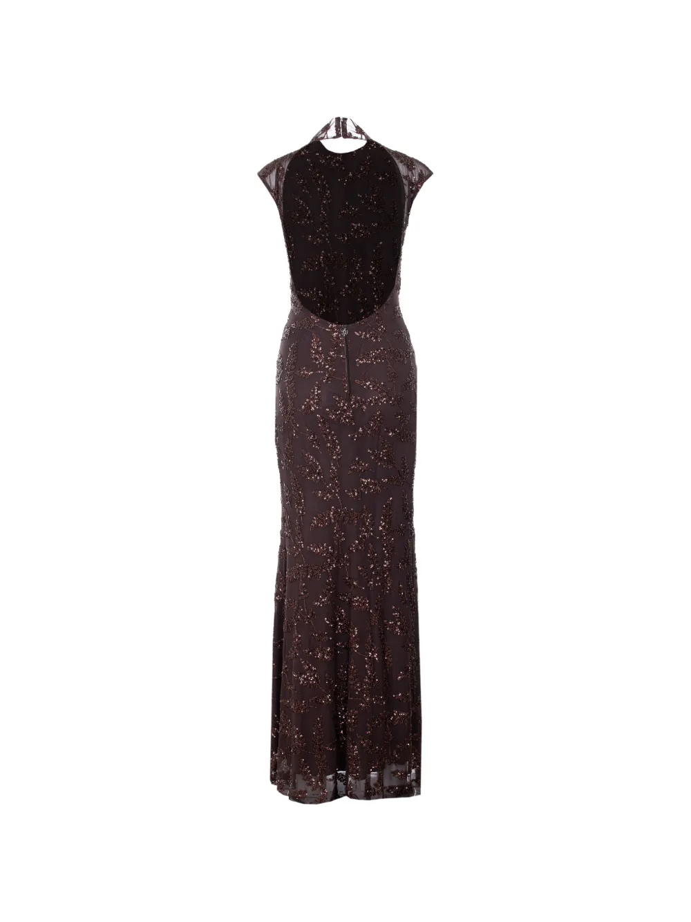  Aniye By Uma Embroidered Sequined Maxidress - Brown 