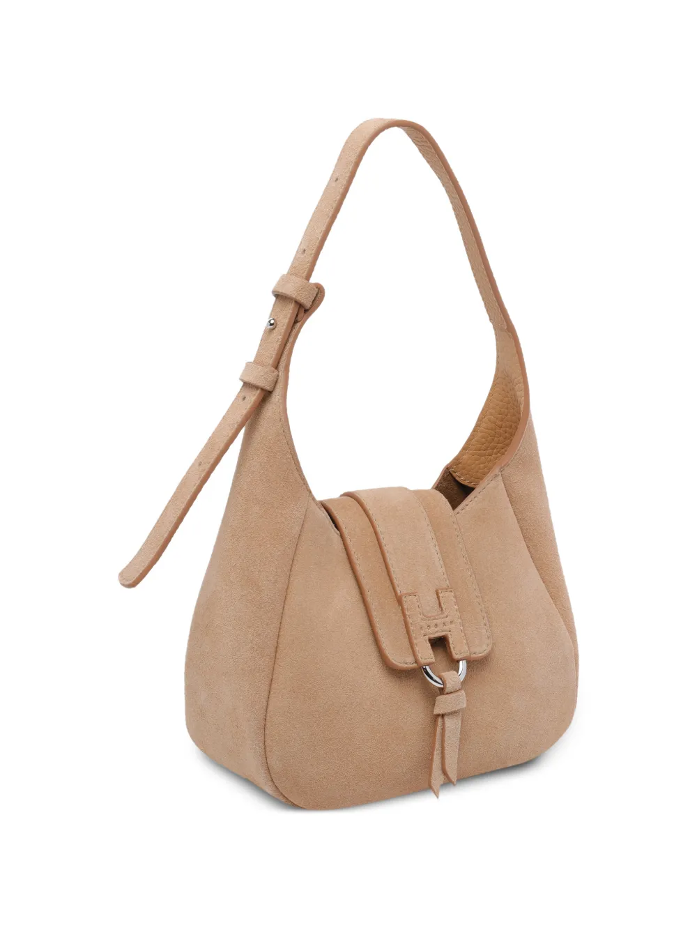 Hogan Suède mini-tas met logodetail Beige