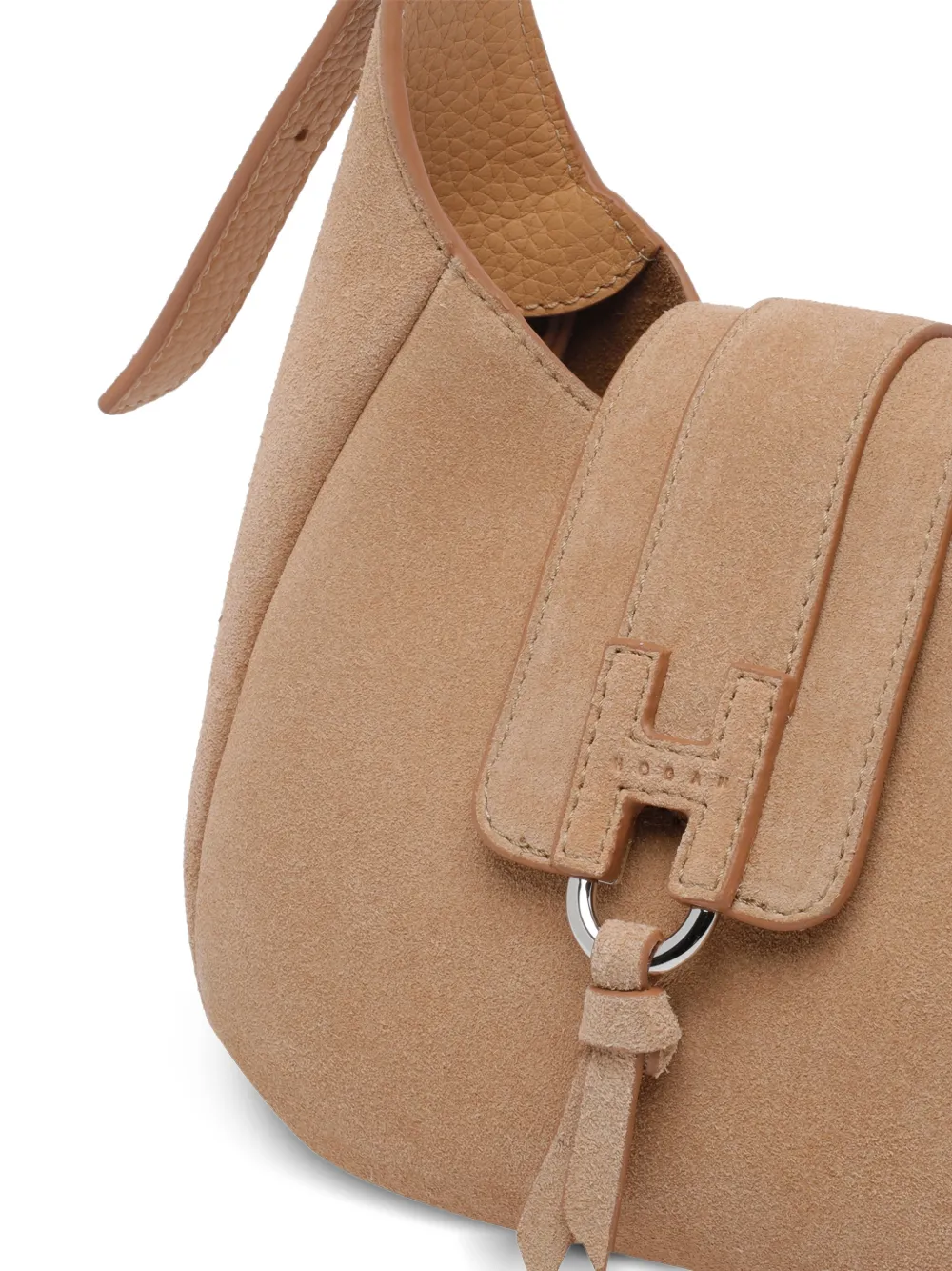 Hogan Suède mini-tas met logodetail Beige
