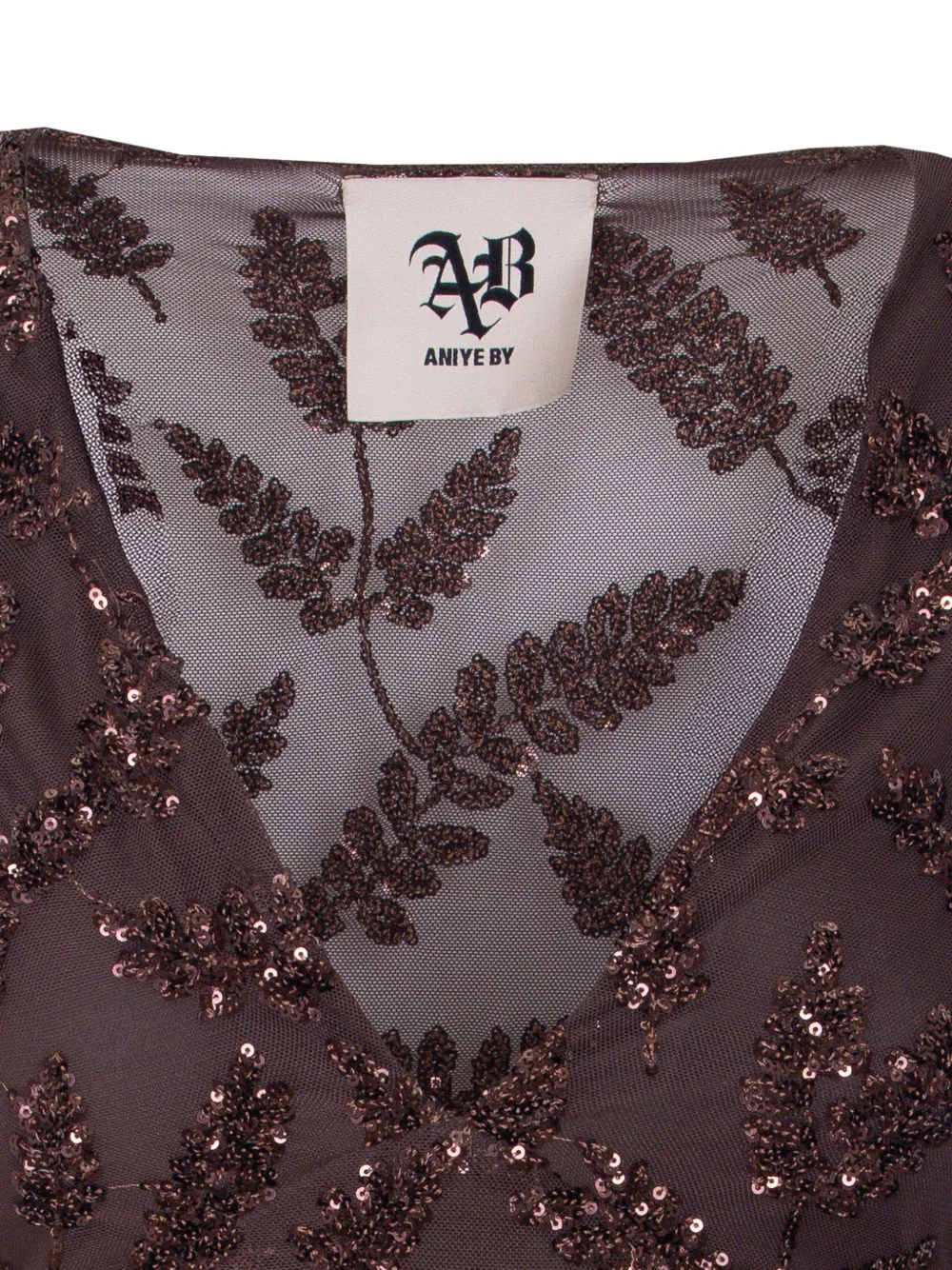 Aniye By Mini-jurk met pailletten en lange mouwen Bruin