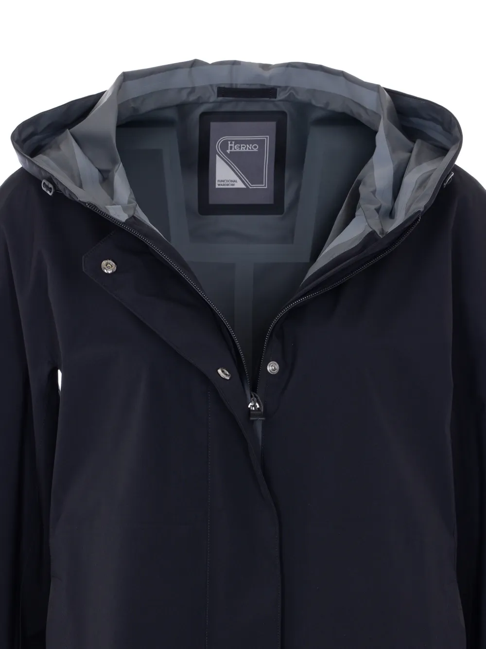 Herno Jack met capuchon en rits Blauw
