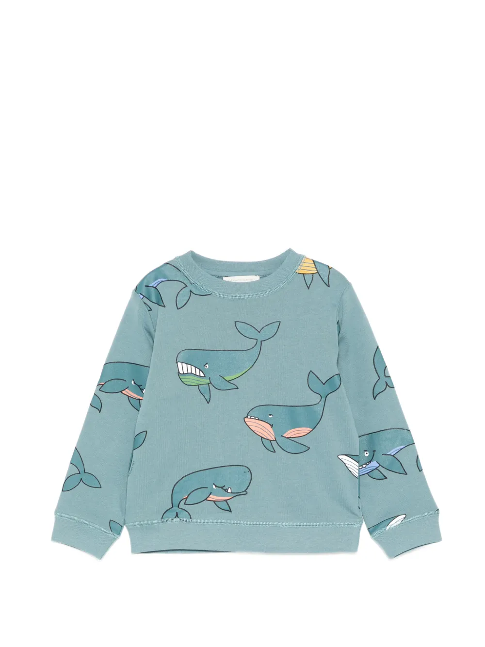 Stella McCartney Kids all-over print round neck sweatshirt - Blu