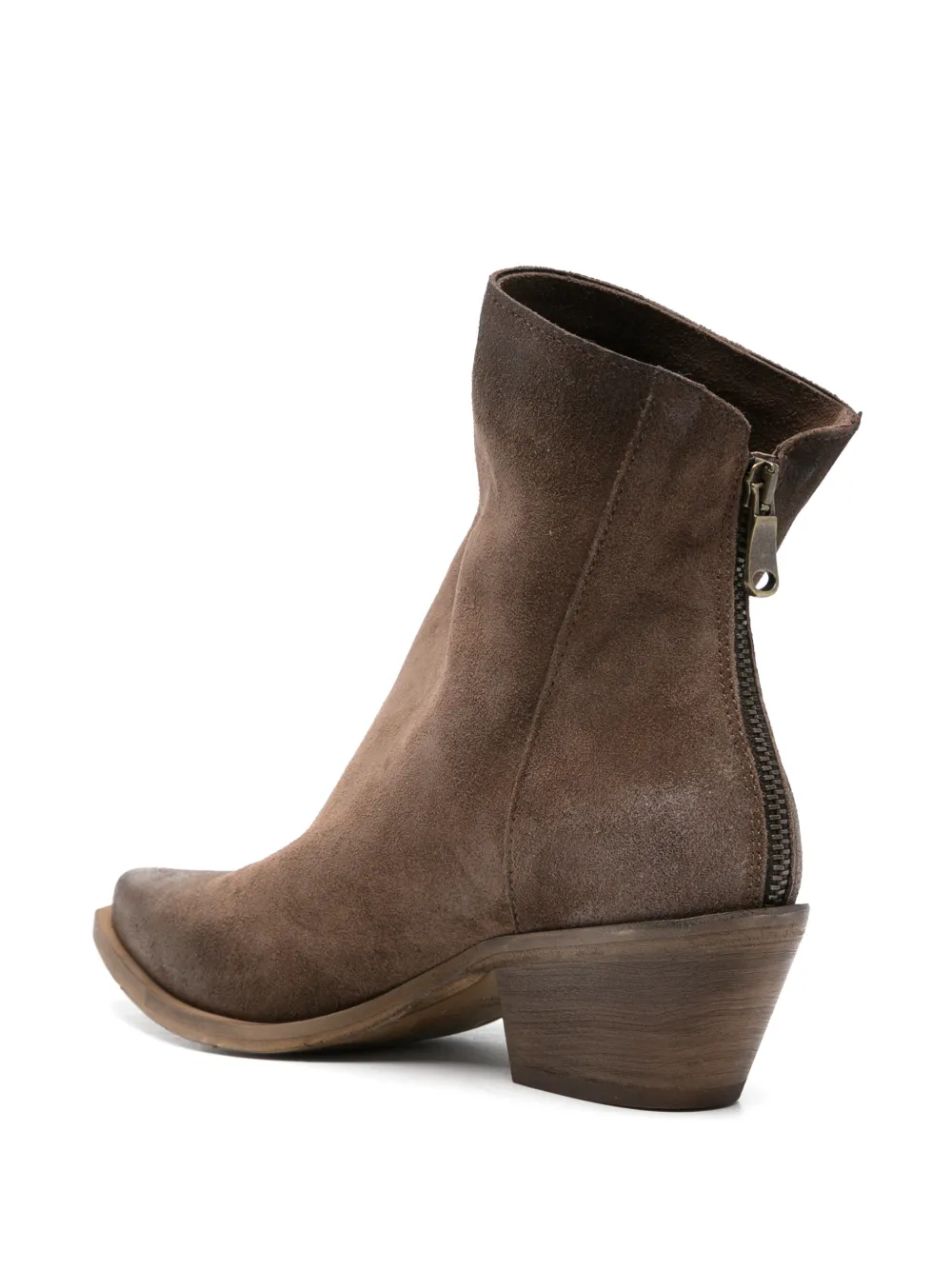 Metisse DX2215 rear-zip pointed boots Bruin