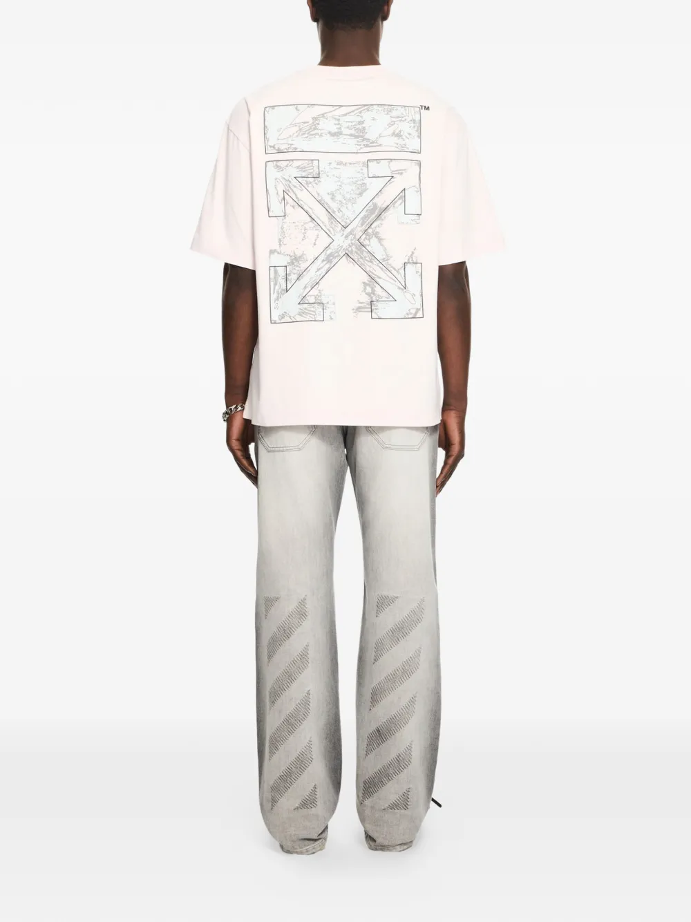 Off-White Paint Arrow T-shirt met korte mouwen Roze