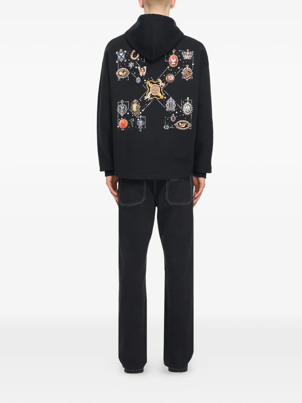 Off-White Jewel Arrow katoenen hoodie Zwart
