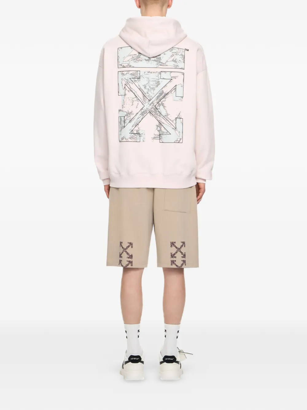 Off-White Paint Arrow Skate hoodie Roze