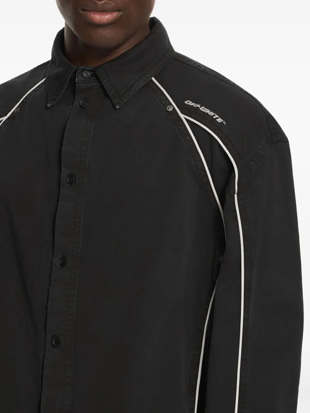 Off-White Owr katoenen overhemd met afwerking Zwart