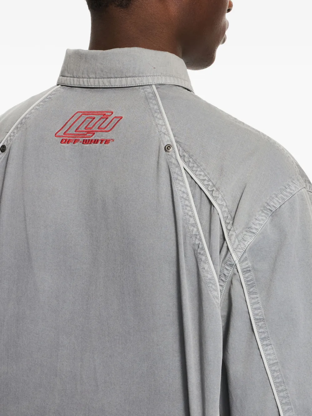 Off-White Shirtjack met afwerking Grijs
