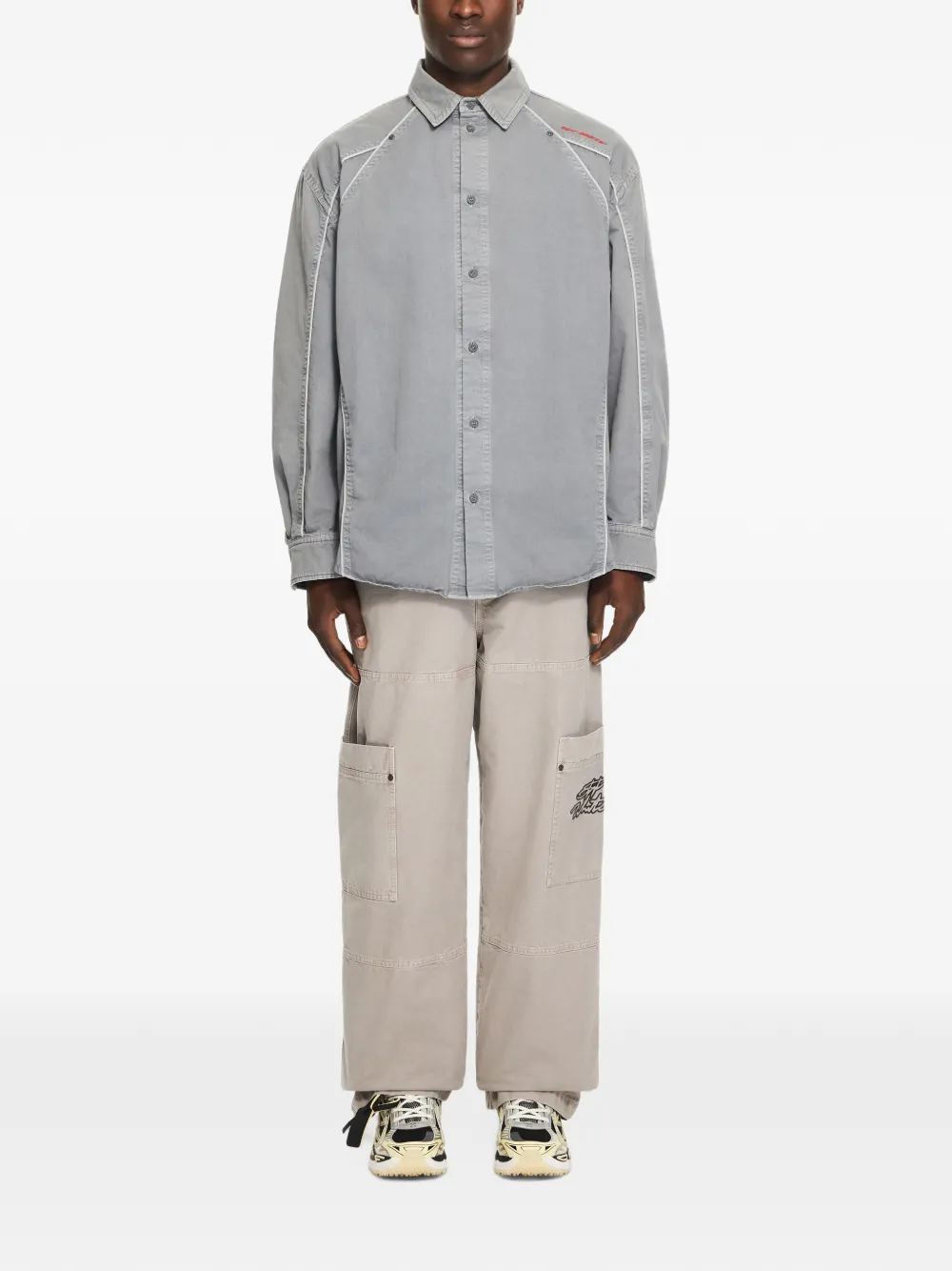 Off-White Shirtjack met afwerking Grijs
