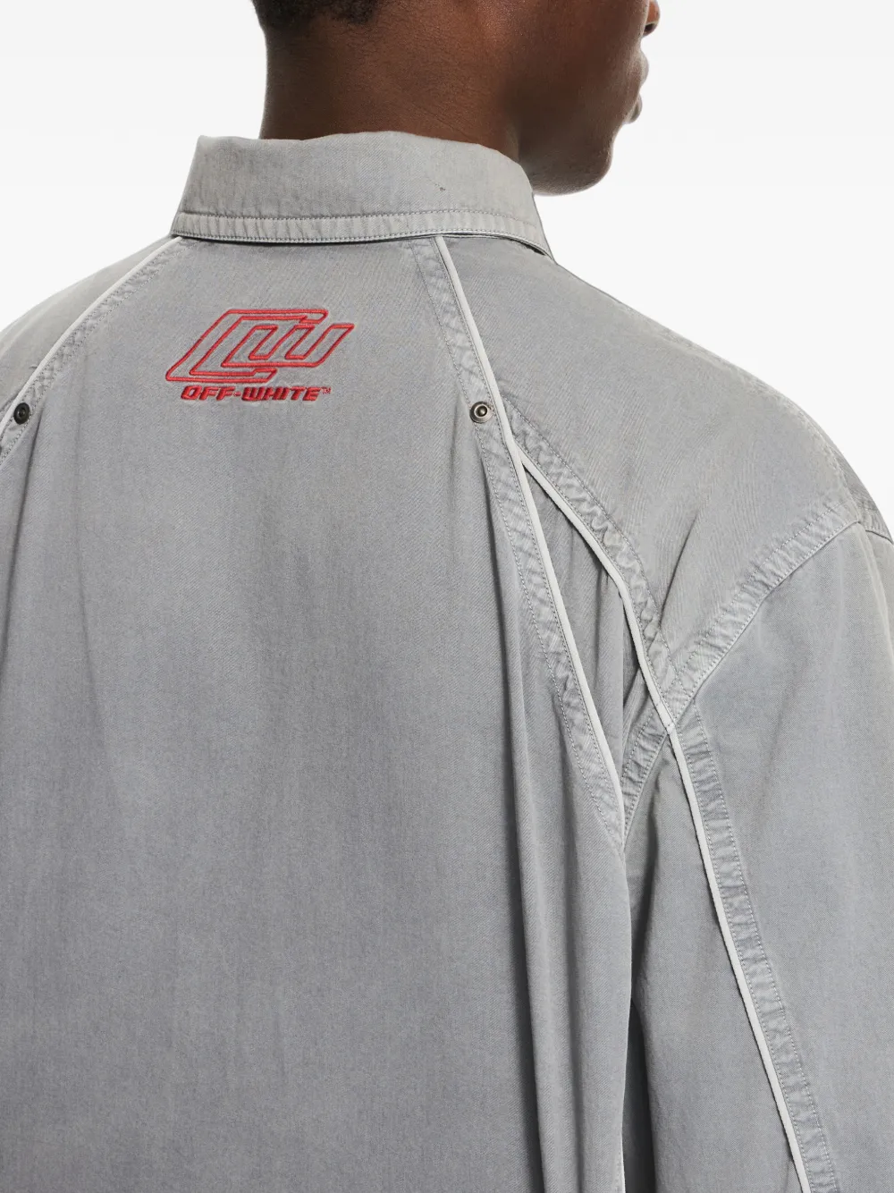 Off-White Shirtjack met afwerking Grijs