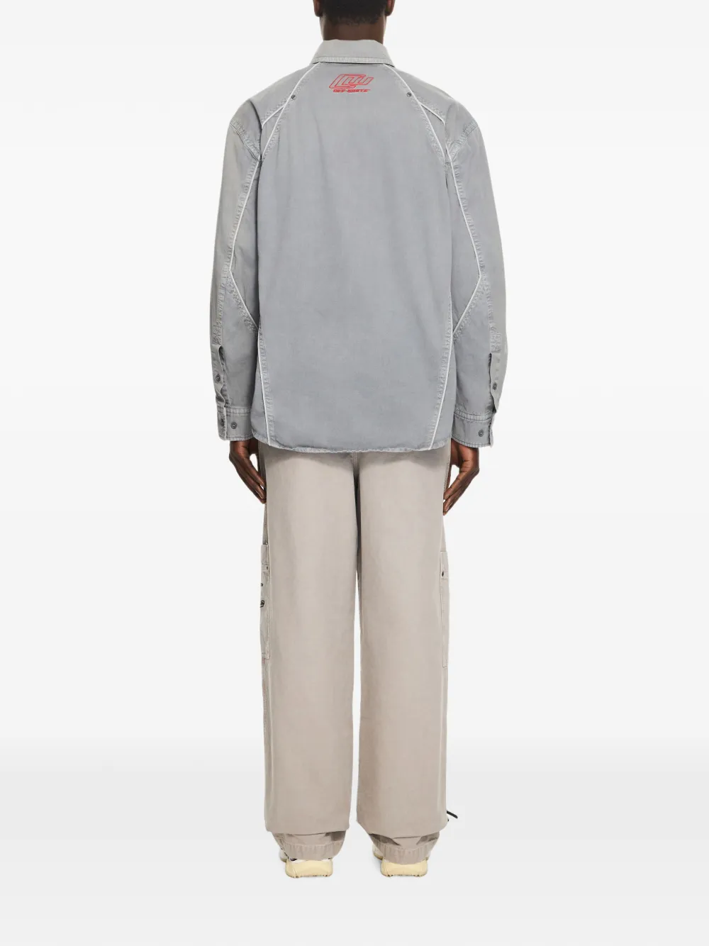 Off-White Shirtjack met afwerking Grijs