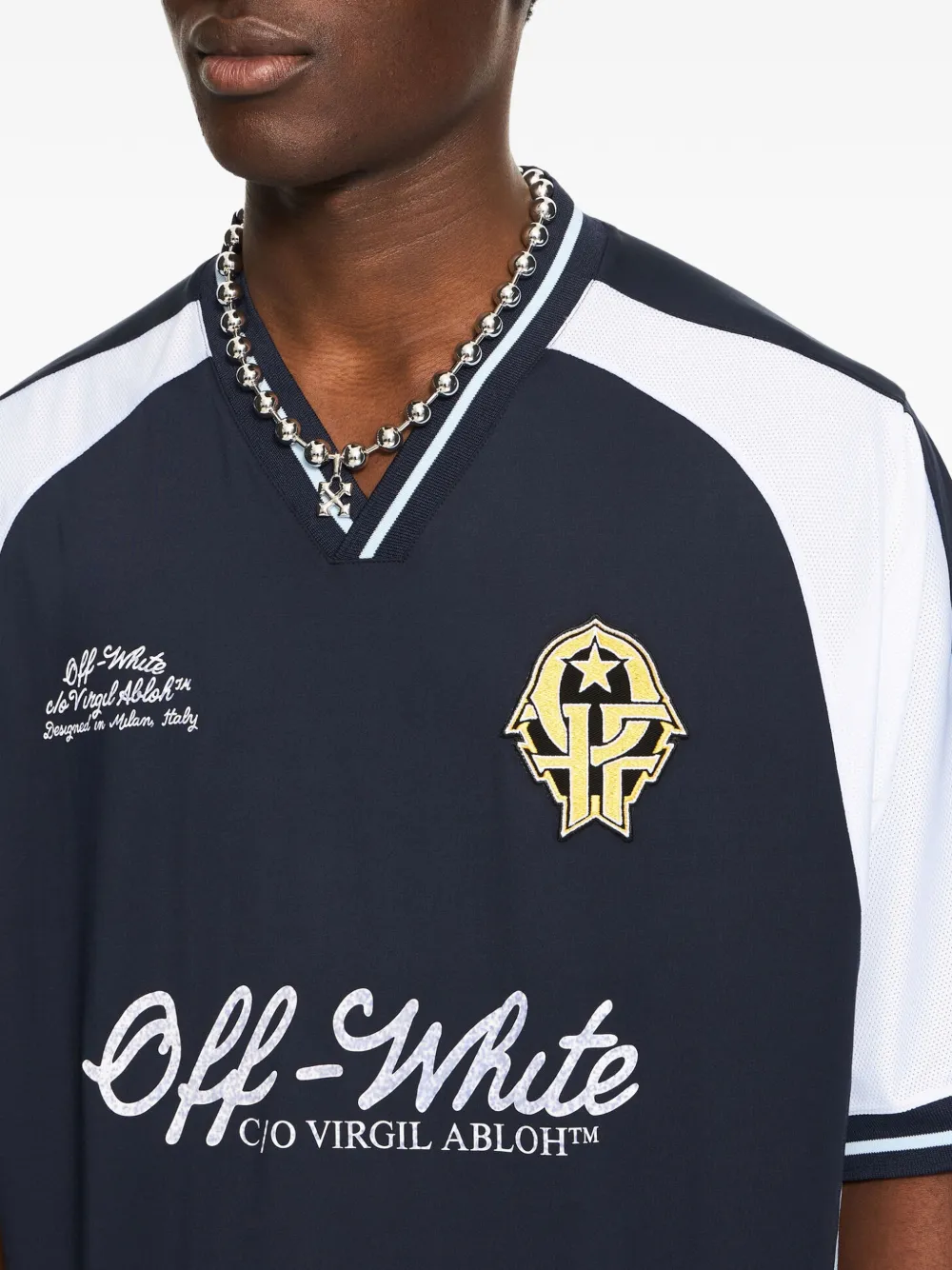 Off-White T-shirt met logoprint Blauw