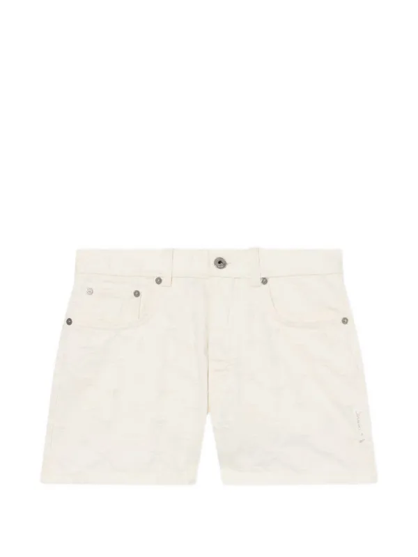 Off-White Star-jacquard Denim Shorts in White