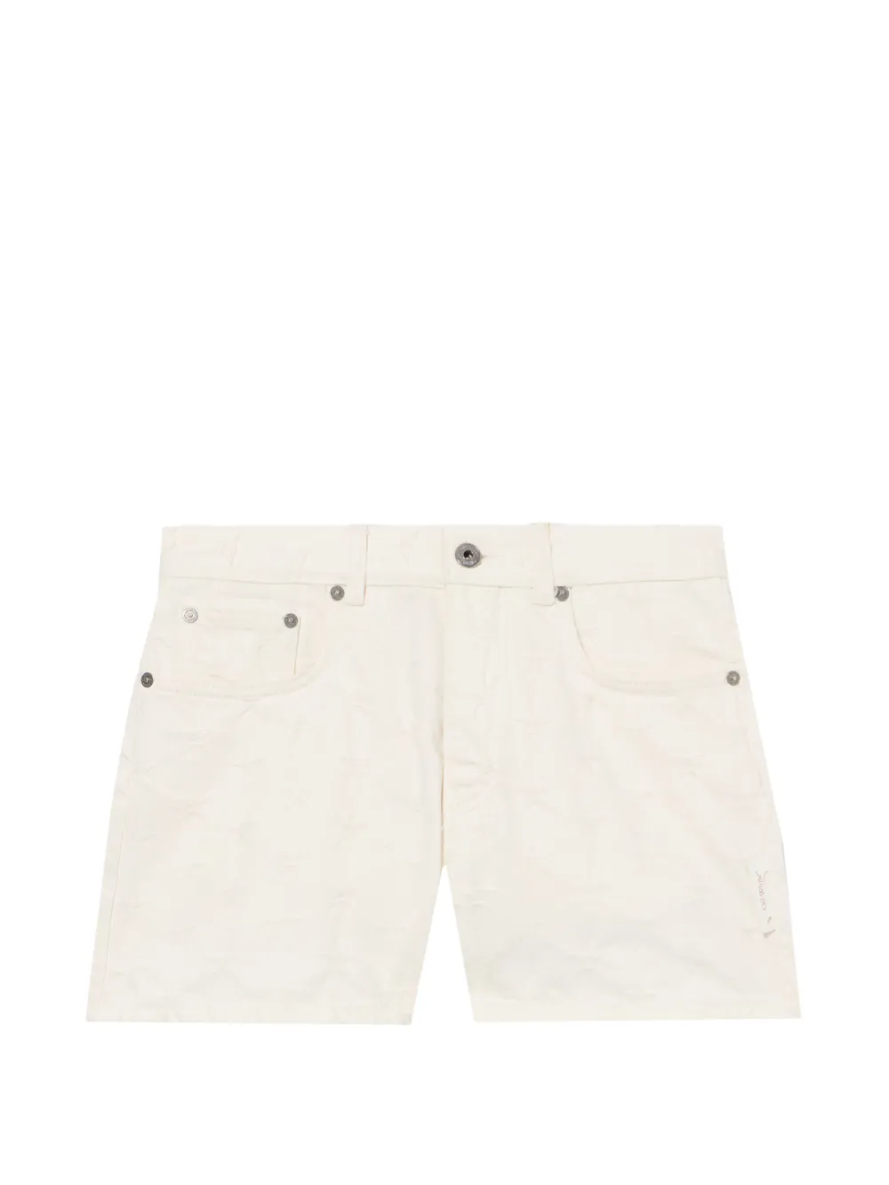 Off-White Shorts denim con effetto jacquard - Bianco