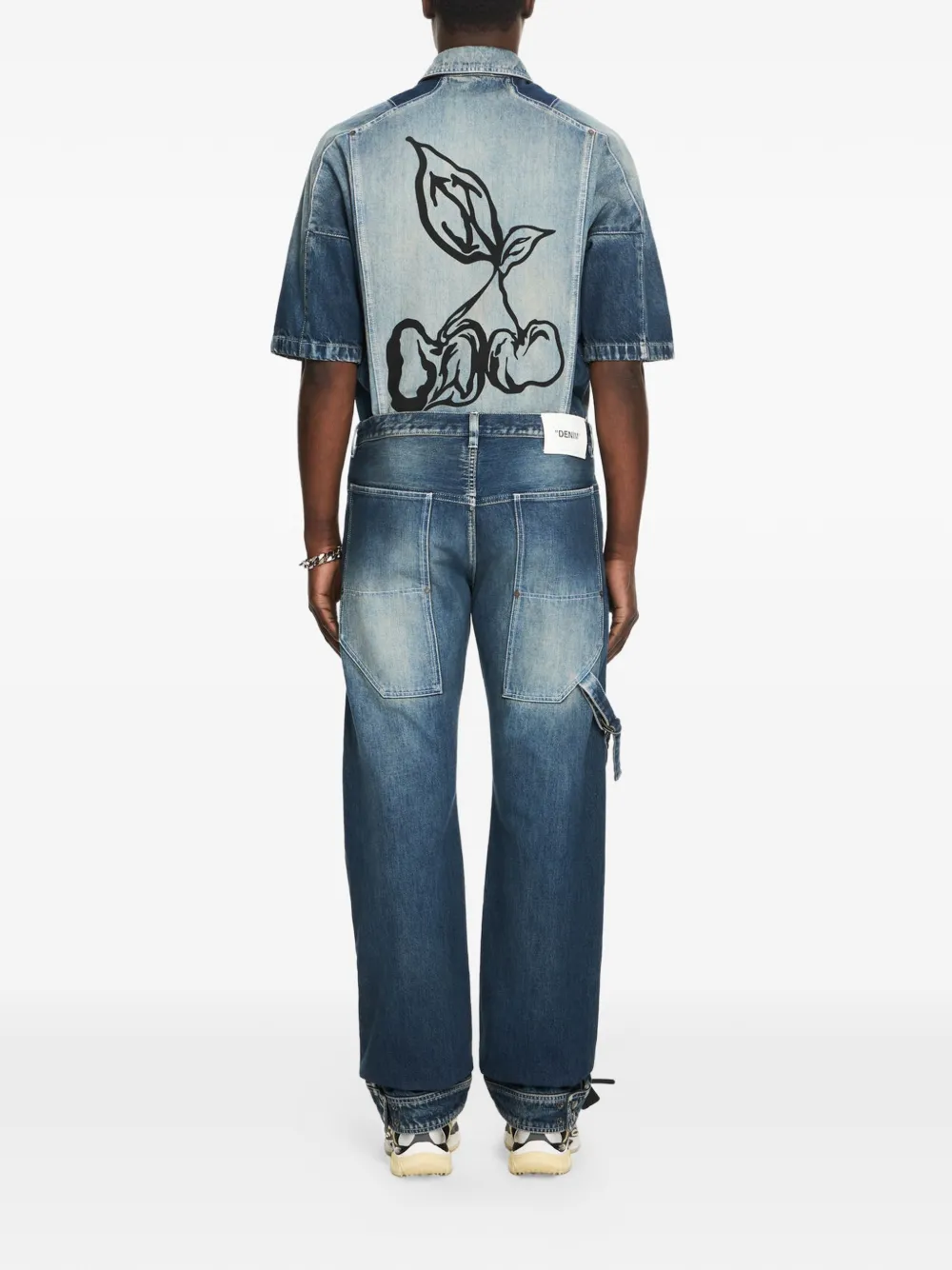 Off-White Jeans met kersenprint Blauw