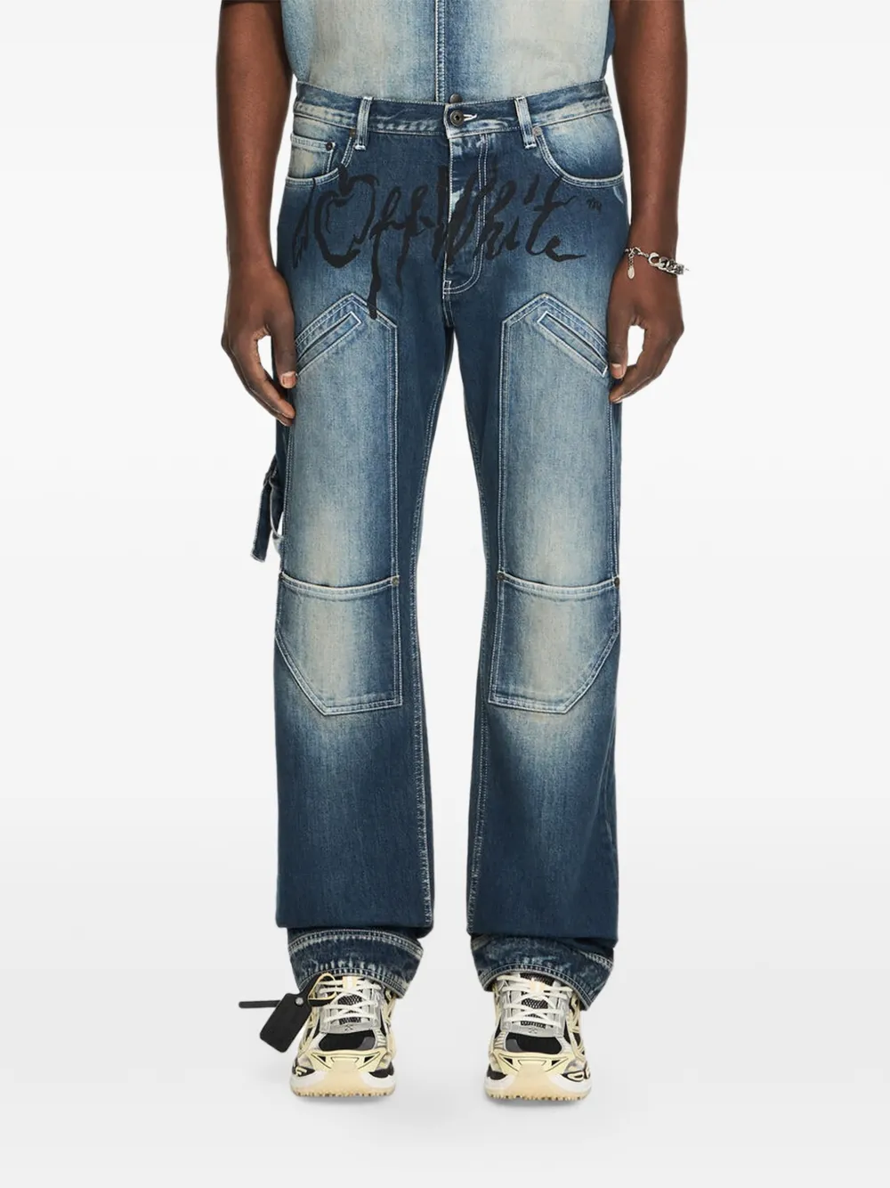Off-White Jeans Cherry con stampa - Blu