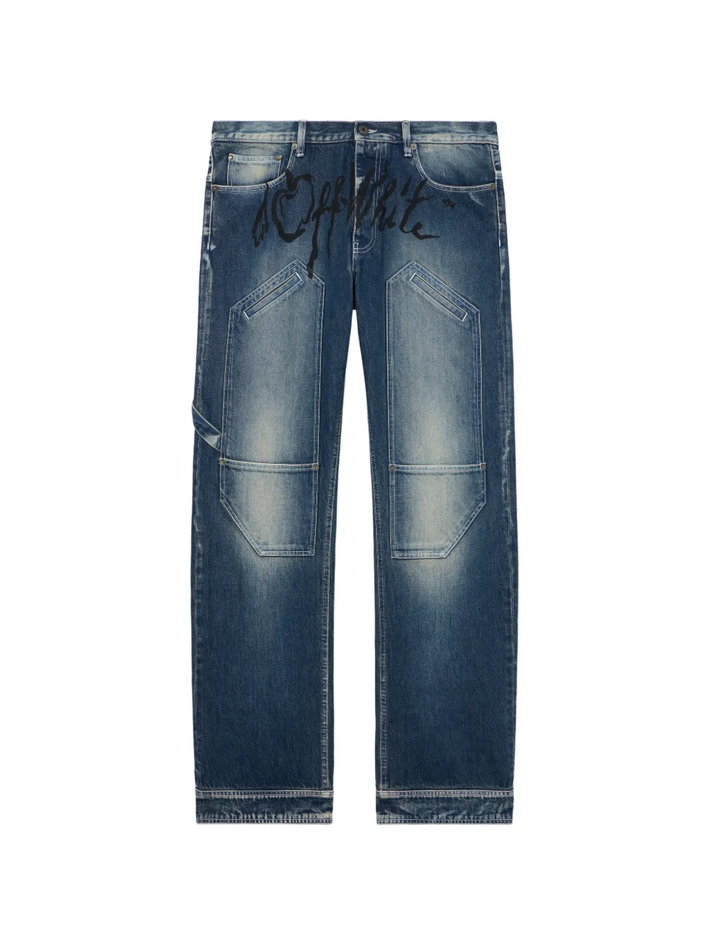 Off-White Jeans met kersenprint Blauw