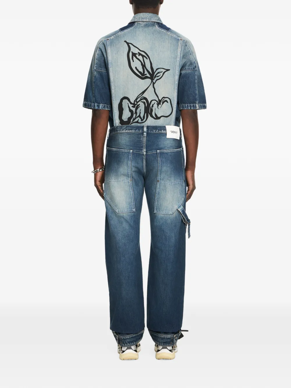 Off-White Jeans met kersenprint Blauw
