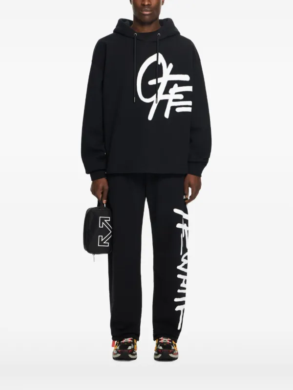 Off-White Spray Logo Loose Hoodie | Black | FARFETCH