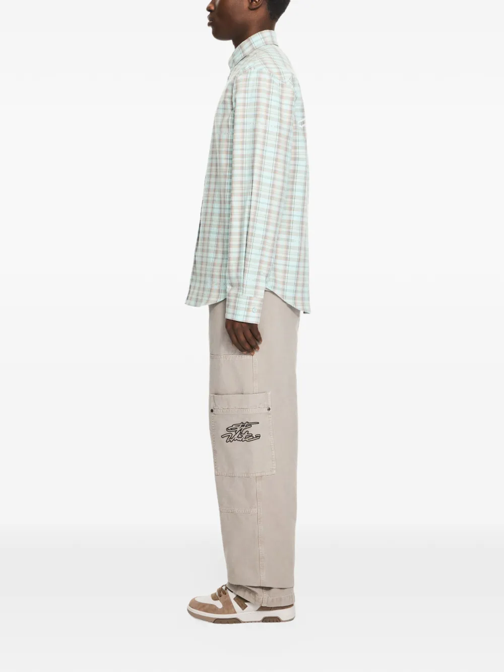 Off-White Marker geruit overhemd met print Groen