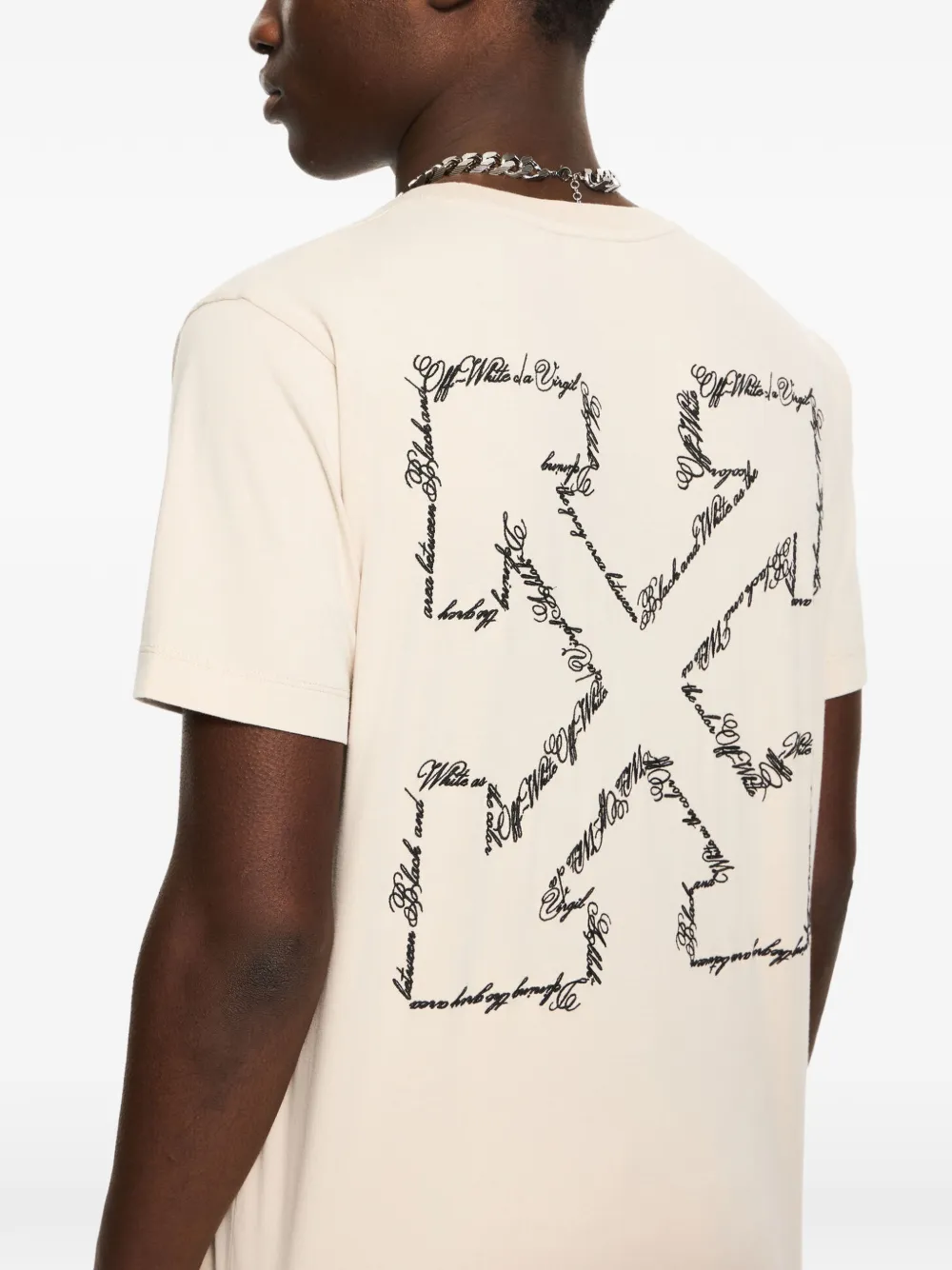 Off-White Script Arrow T-shirt Beige