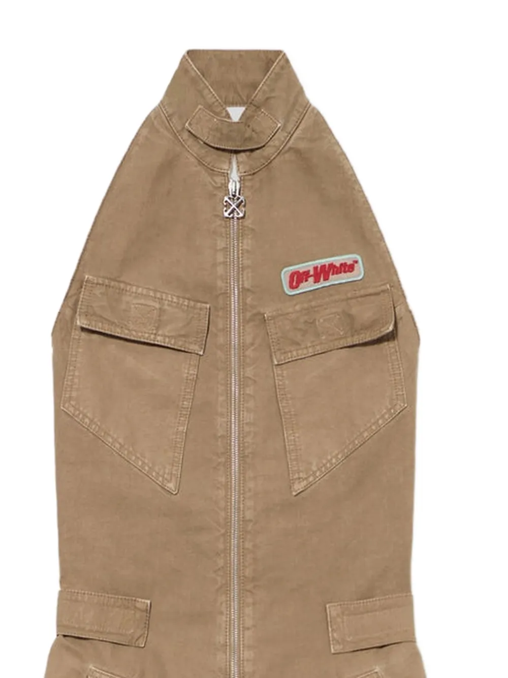 Off-White Jumpsuit met logodetail Beige