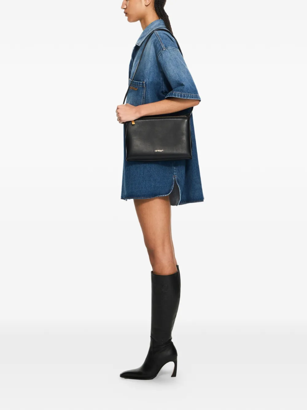 Off-White Borsa a spalla Sandbag 404 in pelle - Nero