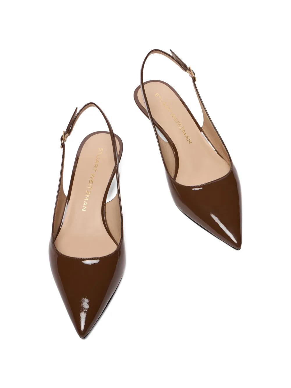Stuart Weitzman Stuart Sculpt pointed sling-back pumps Bruin
