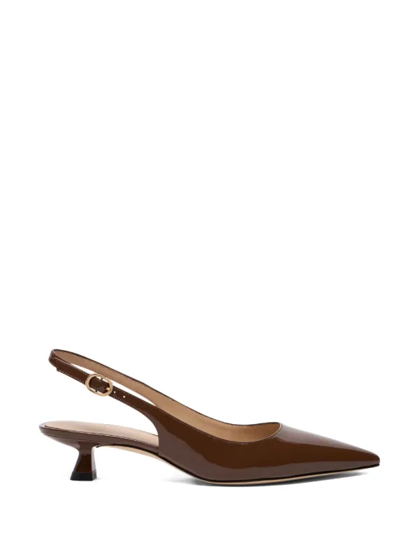 Stuart Weitzman Stuart Sculpt Pointed Sling-back Pumps in Brown
