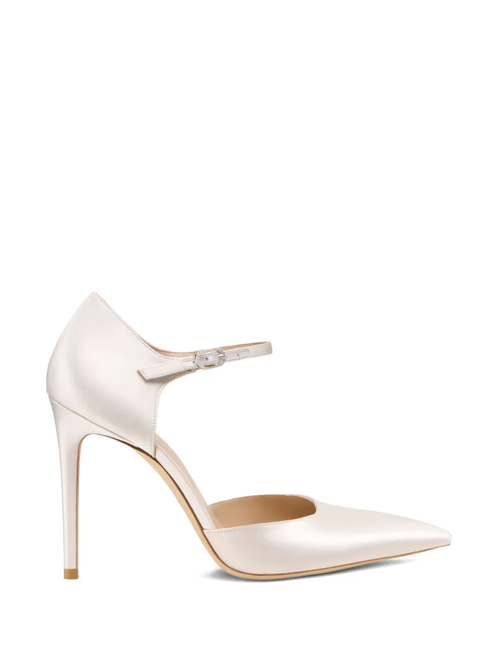 Stuart Weitzman Pumps met enkelbandje en verfraaid met kristallen Beige