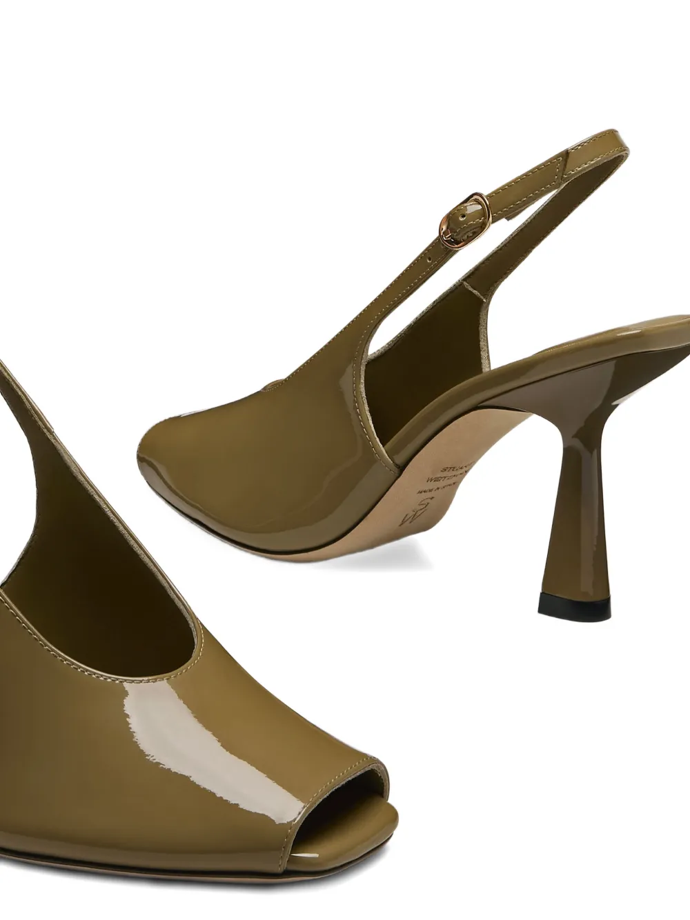 Stuart Weitzman Val slingback pumps met open neus Groen
