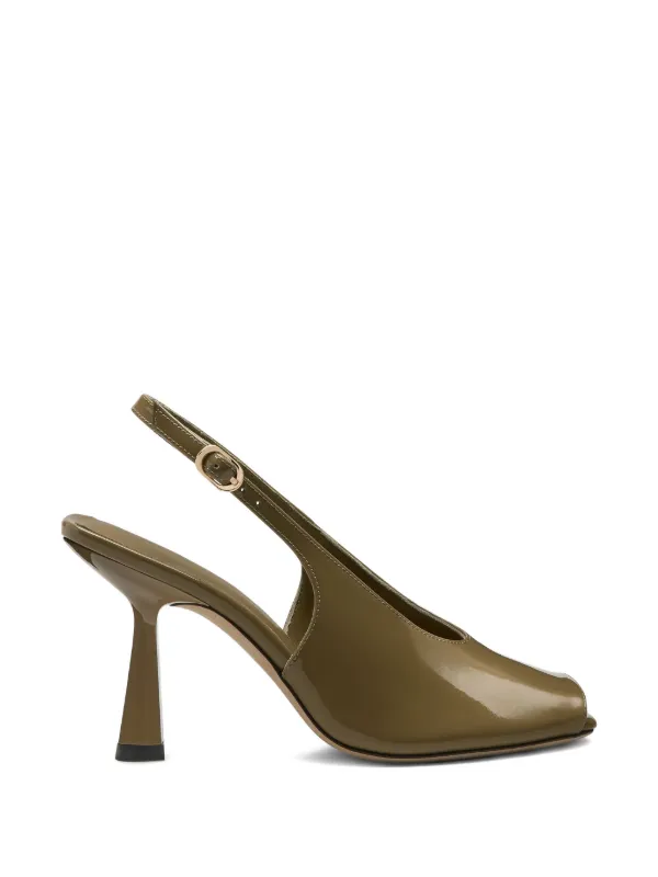 Stuart Weitzman Val Peep-toe Slingback Pumps in Green