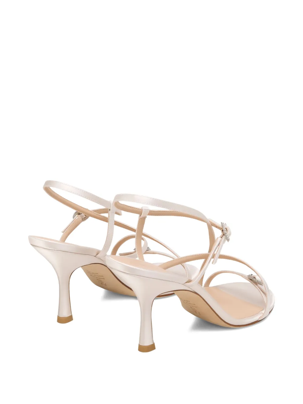 Stuart Weitzman Kensington sandalen verfraaid met kristallen en hak Beige