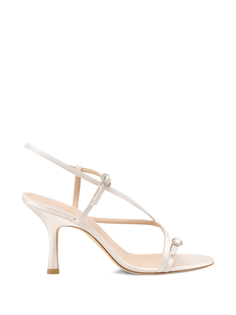 Stuart Weitzman Kensington sandalen verfraaid met kristallen en hak Beige
