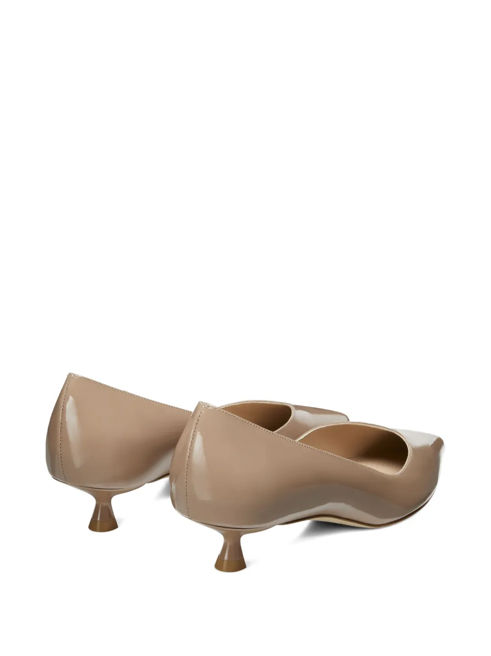 Stuart Weitzman Eva v-cut pointed heeled pump Beige